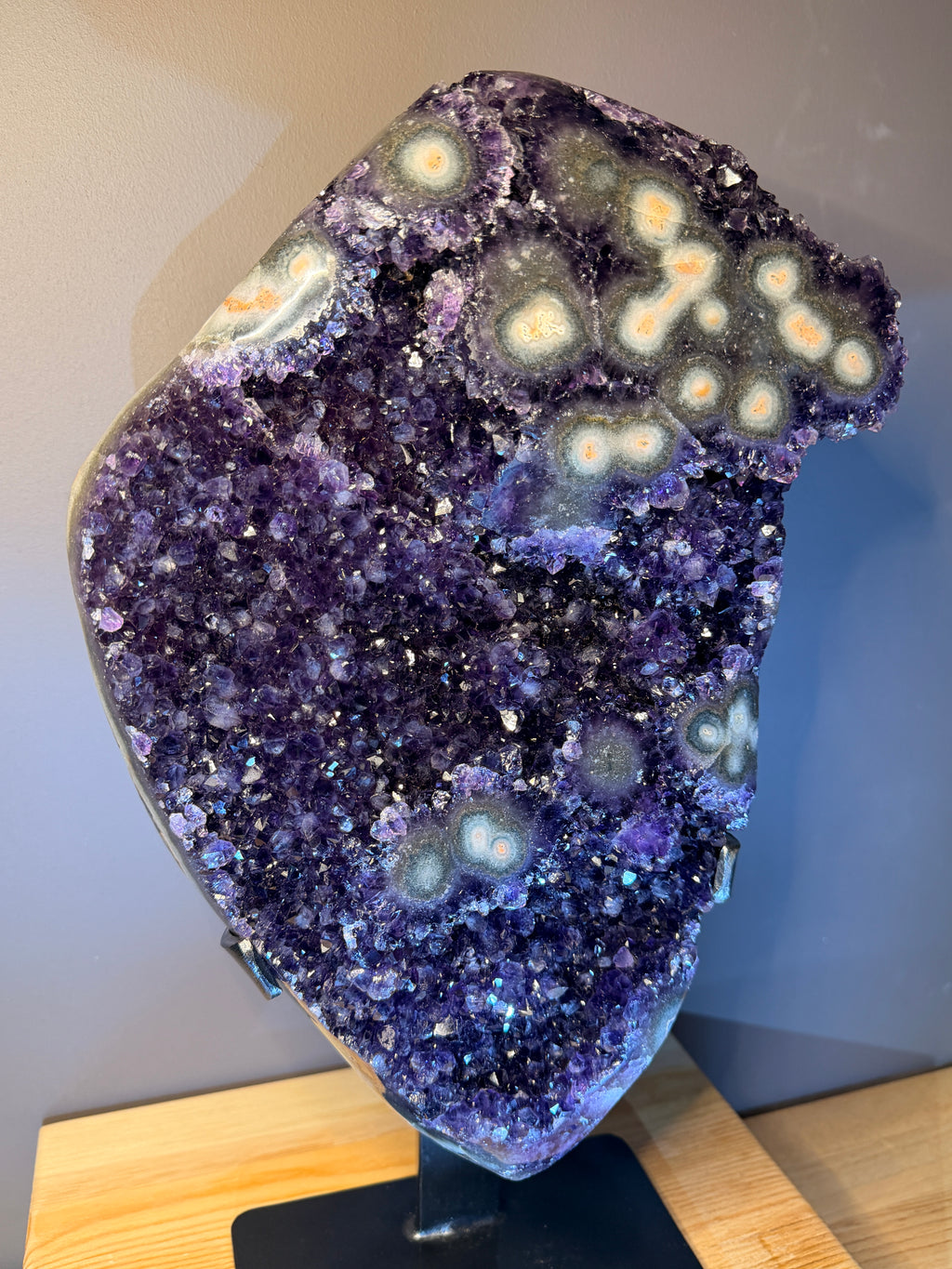 Natural Amethyst with Orbicular Agate Formations