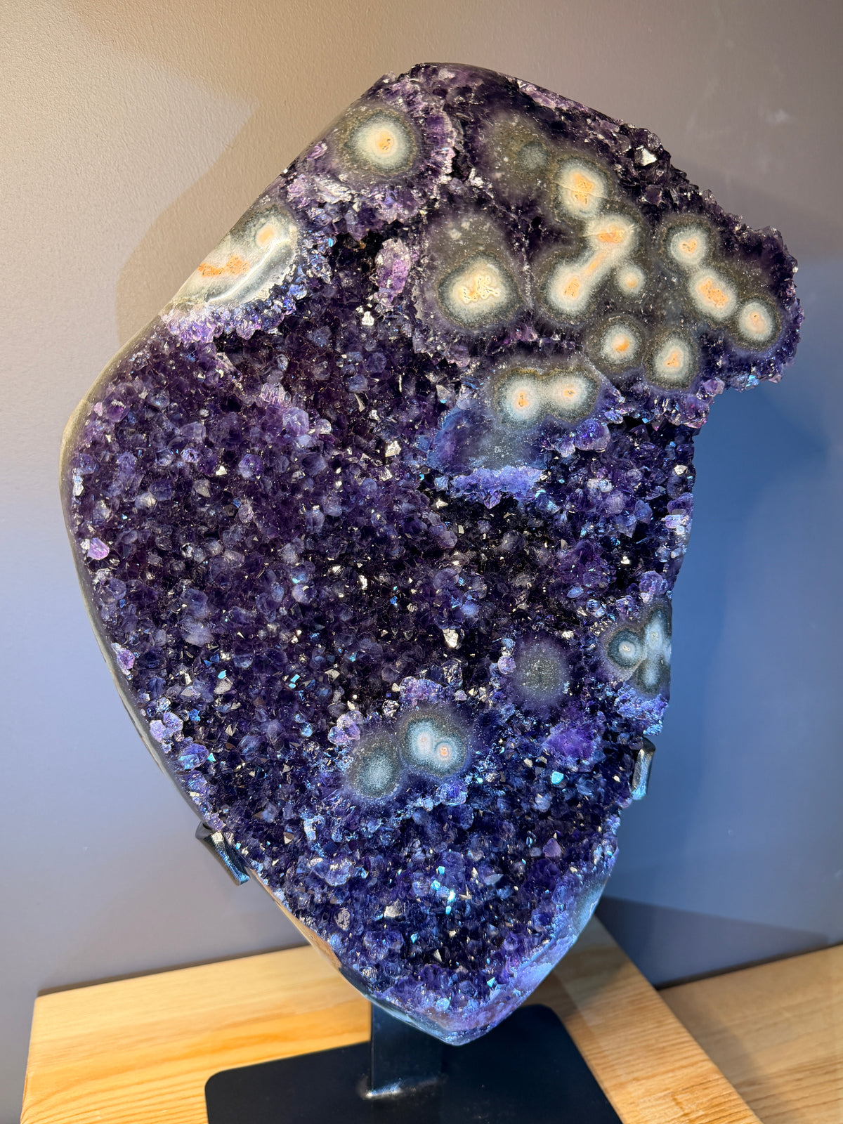 Natural Amethyst with Orbicular Agate Formations