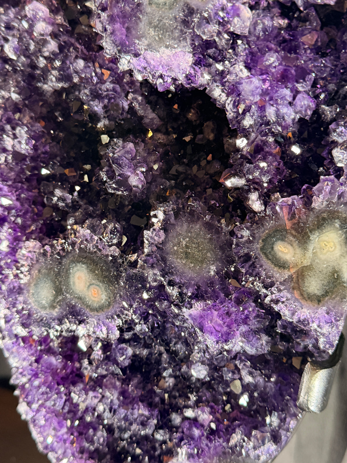 Natural Amethyst with Orbicular Agate Formations
