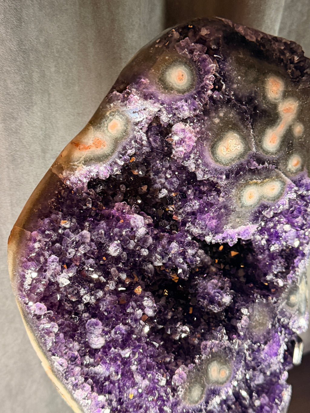 Natural Amethyst with Orbicular Agate Formations