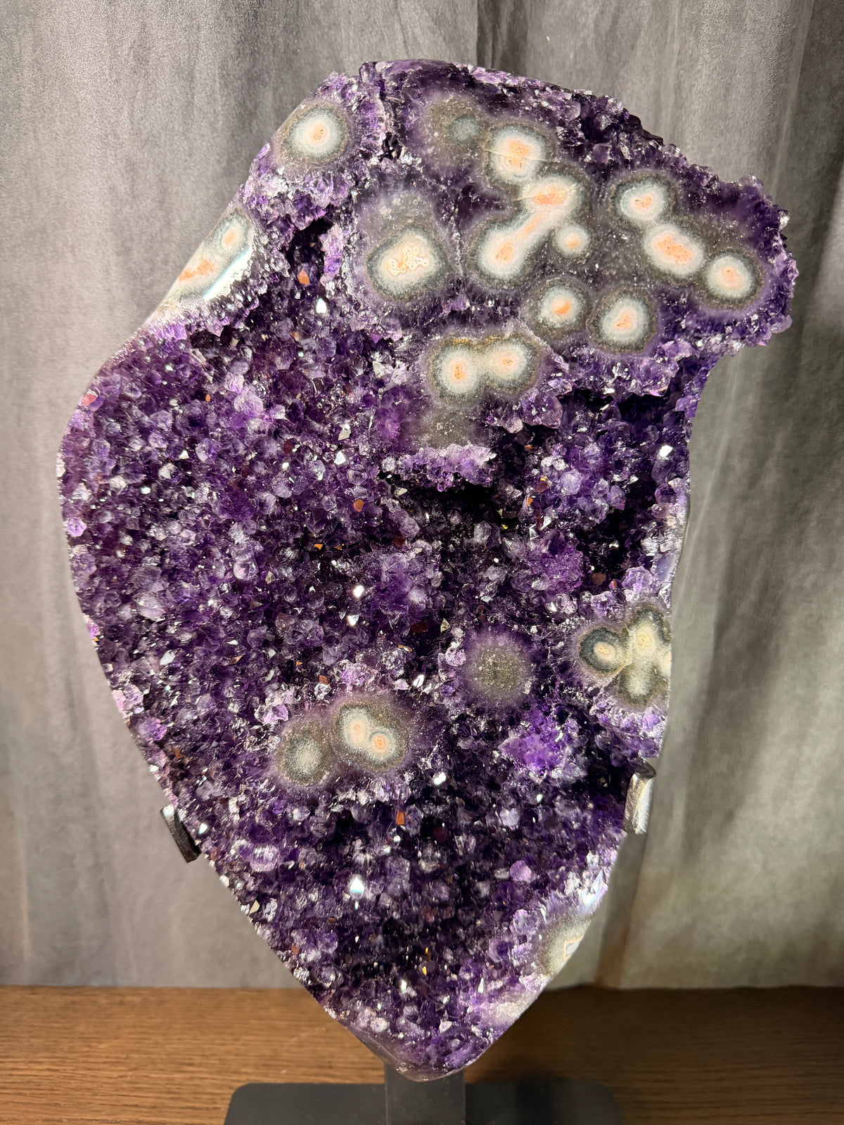 Natural Amethyst with Orbicular Agate Formations