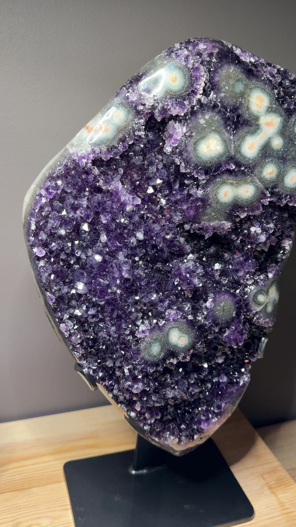 Natural Amethyst with Orbicular Agate Formations